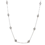 14K White Gold Diamond By The Yard Necklaces