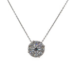 1.50CT 14K White Gold Diamond Cluster Pendant