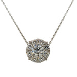 1.62CT 14K White Gold Diamond Cluster Pendant