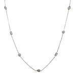 14K White Gold Multi-Shape Diamond By The Yard Necklace