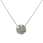 .76CT 14K White Gold Diamond Cluster Necklace