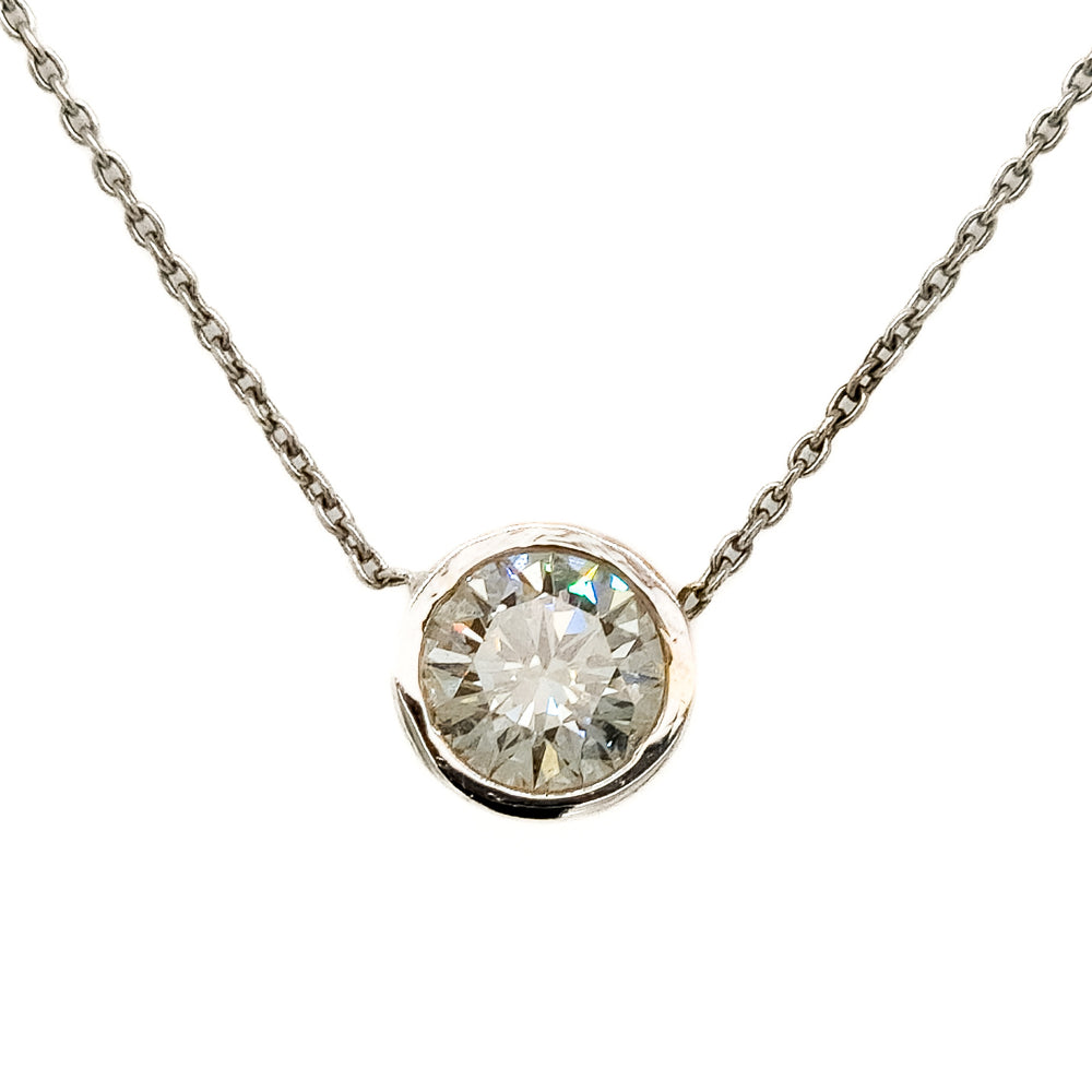 .72CT 14K White Gold Diamond Solitaire Pendant