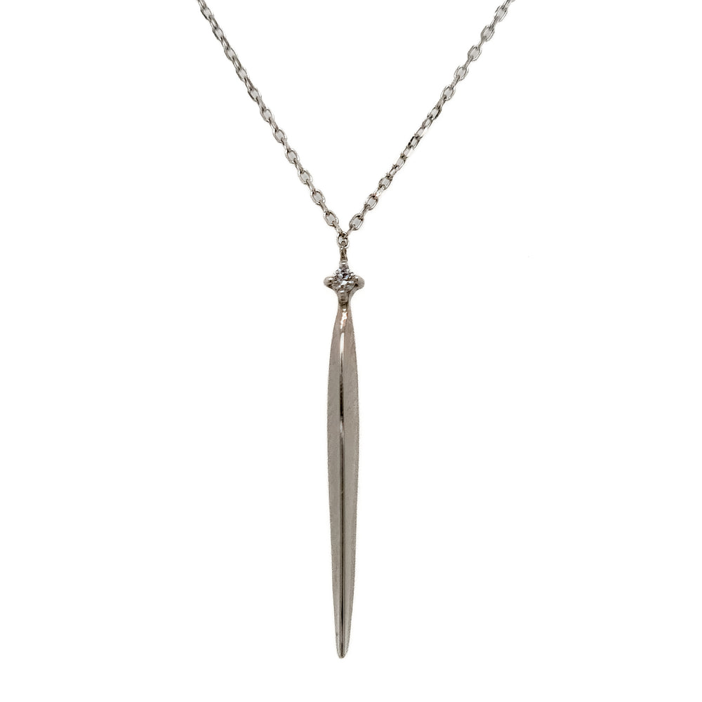 14K White Gold & Diamond Spike Pendant