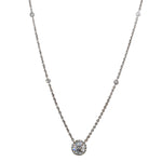 18K White Gold & Lab Diamond Halo Pendant
