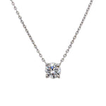14K White Gold Lab Diamond Solitaire Pendant