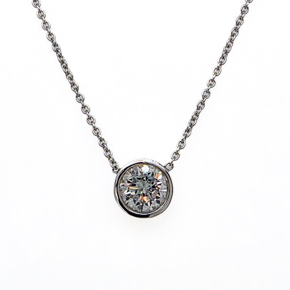 1.00CT 14K White Gold Lab Diamond Solitaire Pendant