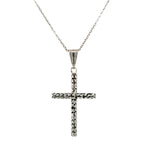 14K Gold Textured Cross Necklace
