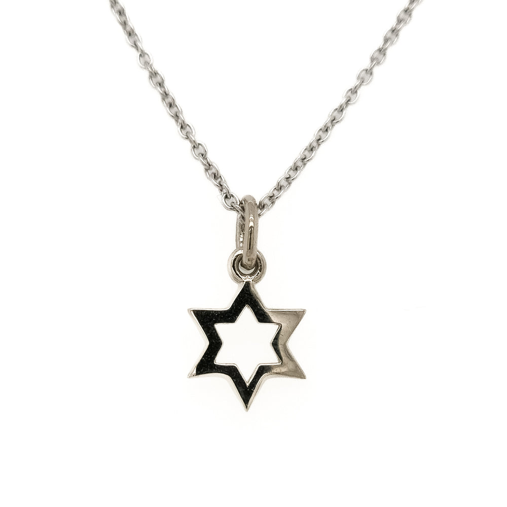 14K Gold Open Star Of David Necklace