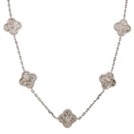 36 Inch Sterling Silver Clover Necklace