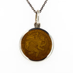 Sterling Silver & Enamel Saint Christopher Coin Pendant