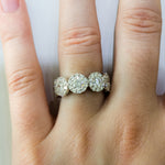 14K White Gold 5 Circle Diamond Halo Ring