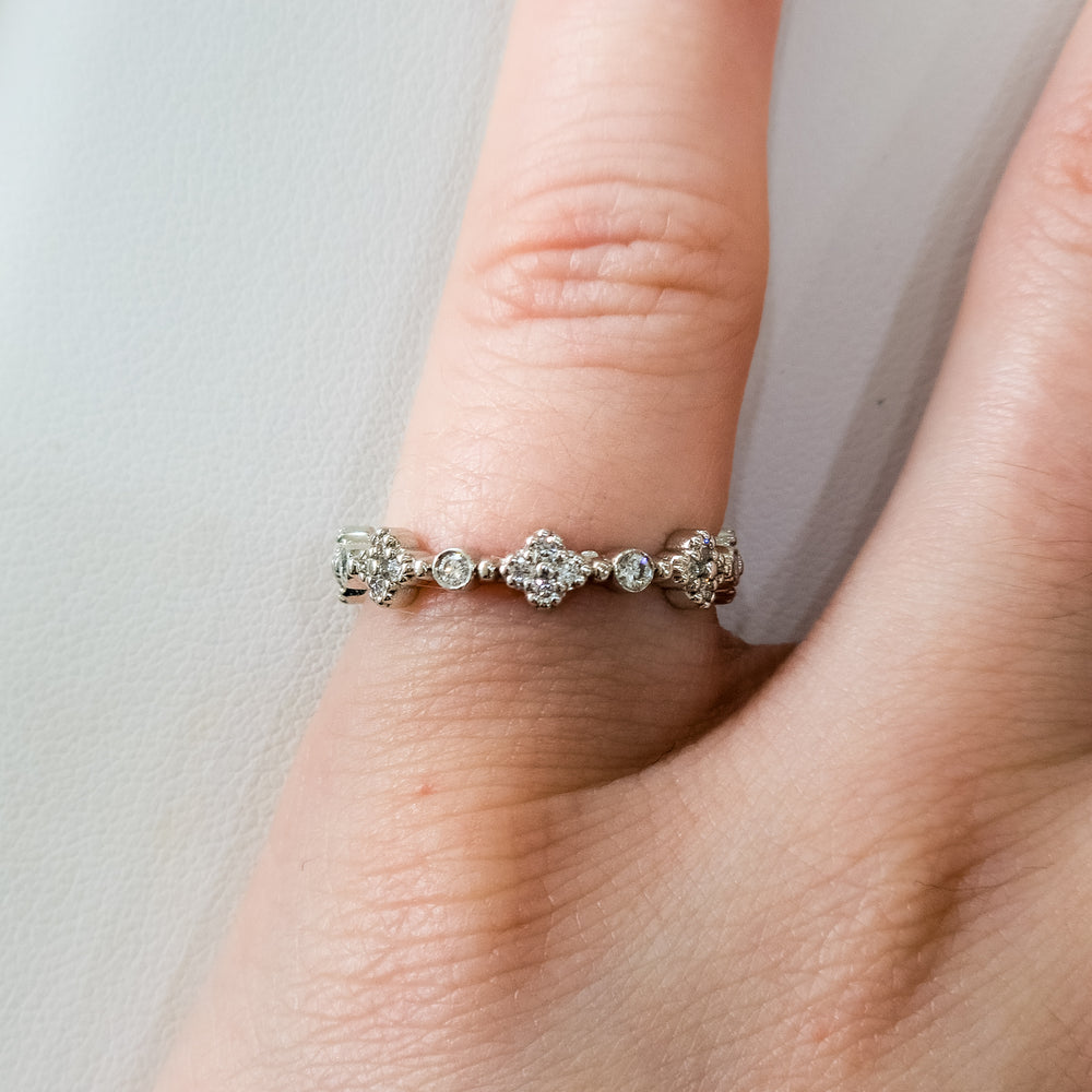 Platinum & Diamond Clover Eternity Band