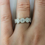 18K White Gold 5 Circle Diamond Halo Ring