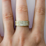 18K Yellow Gold & Graduated Pave Diamond Ring