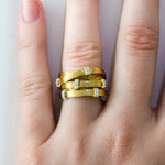 18K Yellow Gold & Diamond Overlapping 5 Band Ring