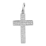 14k Gold Pave Diamond Cross Charm