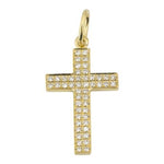 14k Gold Pave Diamond Cross Charm