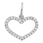 14k White Gold & Diamond Heart Charm