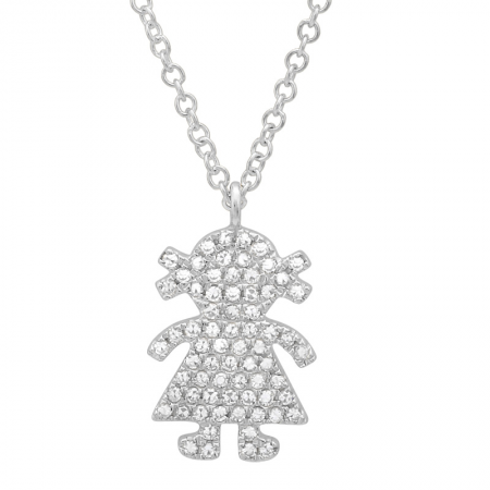 14K Gold Diamond Girl Necklace