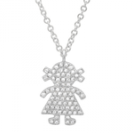 14K Gold Diamond Girl Necklace