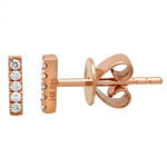 14K Gold Diamond Mini Bar Studs