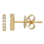 14K Gold Diamond Mini Bar Studs