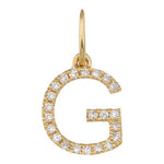 14K Yellow Gold Diamond "G" Initial Charm