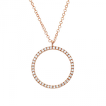 14k Gold Diamond Open Circle Necklace