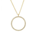 14k Gold Diamond Open Circle Necklace