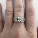 ESTATE 18K White Gold & Pear Diamond Ring
