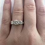 ESTATE Platinum & Triple Diamond Ring