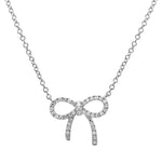 14K Gold Diamond Bow Pendant