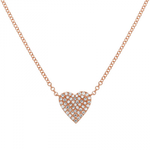 14k Gold Diamond Pave Heart Necklace