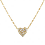 14k Gold Diamond Pave Heart Necklace