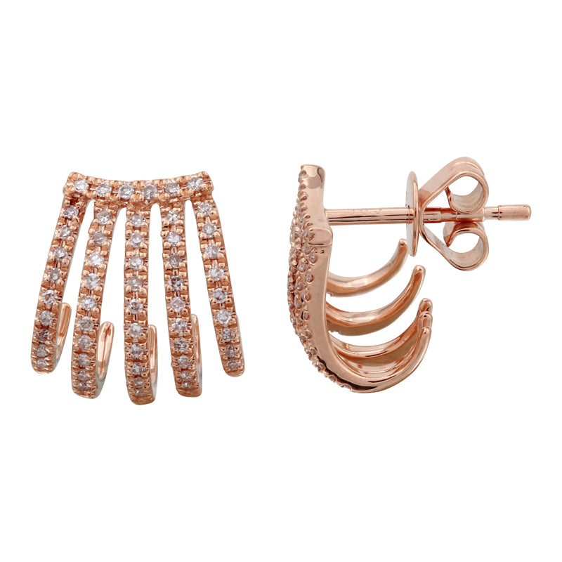 14k Gold Diamond Claw Stud Earrings