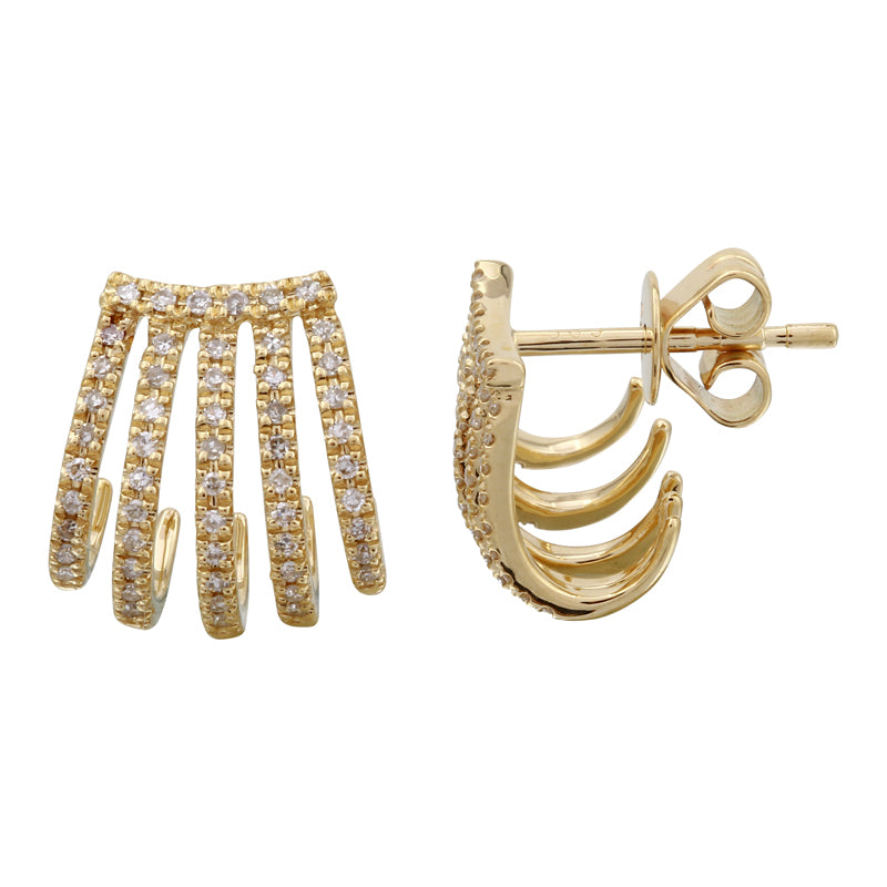 14k Gold Diamond Claw Stud Earrings