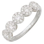 14K White Gold Small 5 Circle Diamond Ring