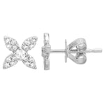 14K Diamond Flower Studs