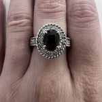 ESTATE 14K White Gold, Diamond, & Garnet Ring