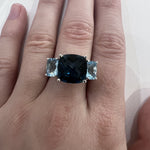 ESTATE 14K White Gold & Blue Topaz Ring
