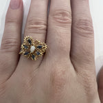 ESTATE 14K Yellow Gold & Sapphire Butterfly Ring
