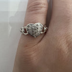 ESTATE 14K White Gold & Diamond Heart Ring