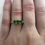 ESTATE 14K Yellow Gold, Diamond & Emerald Ring