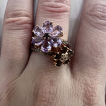 ESTATE 14K Rose Gold Levian Flower Ring