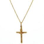 ESTATE 14K Yellow Gold Crucifix Necklace