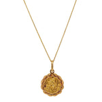 ESTATE 18K Yellow Gold Saint Pendant