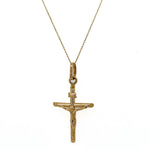 ESTATE 14K Yellow Gold Crucifix Necklace