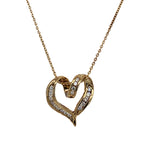 ESTATE 18K Yellow Gold & Diamond Heart Pendant