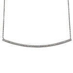 ESTATE 14K White Gold & Diamond Bar Necklace