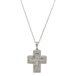 ESTATE 14K White Gold & Diamond Cross Necklace